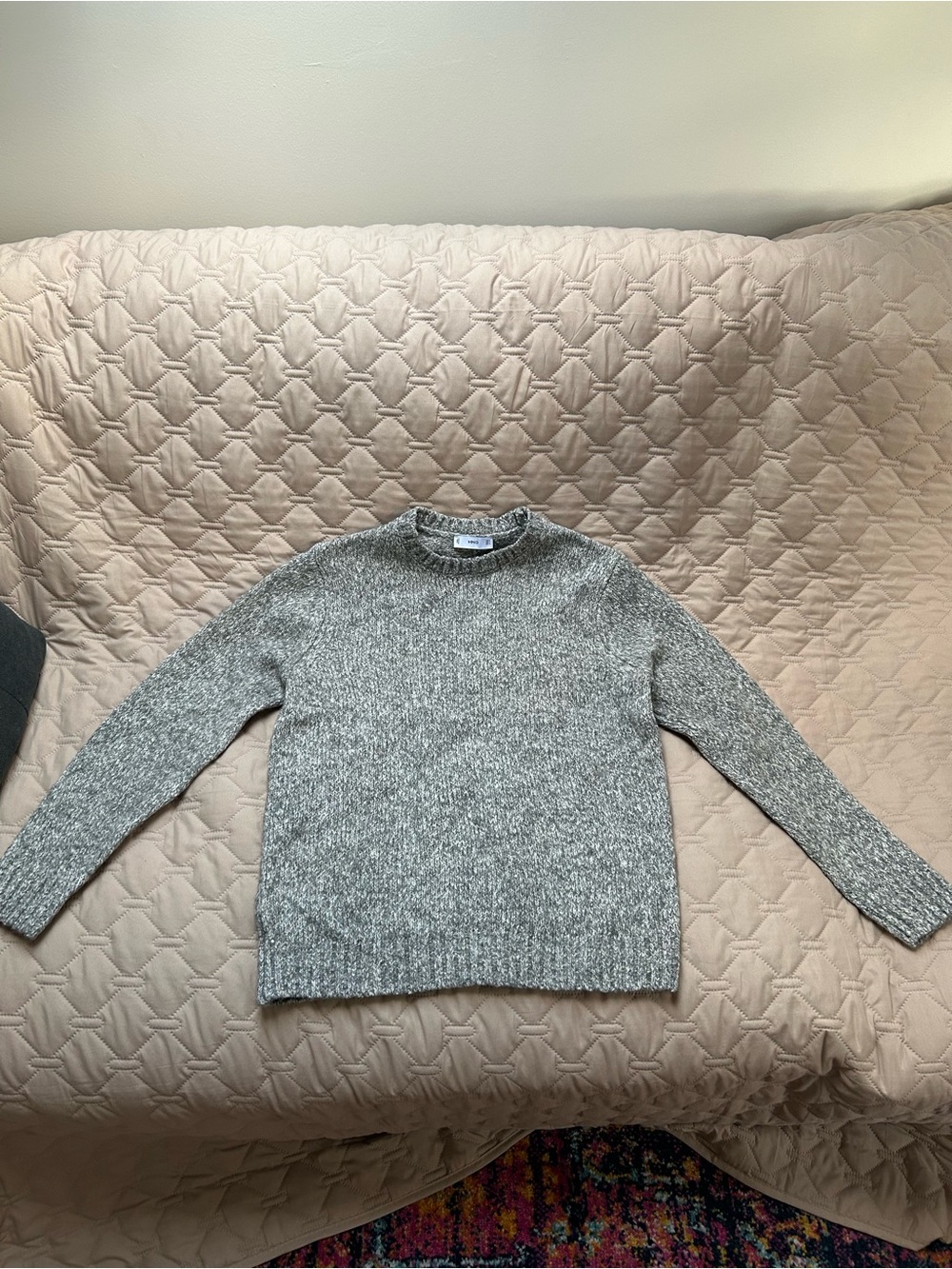 Mango Men's Heather Gray Crewneck Sweater